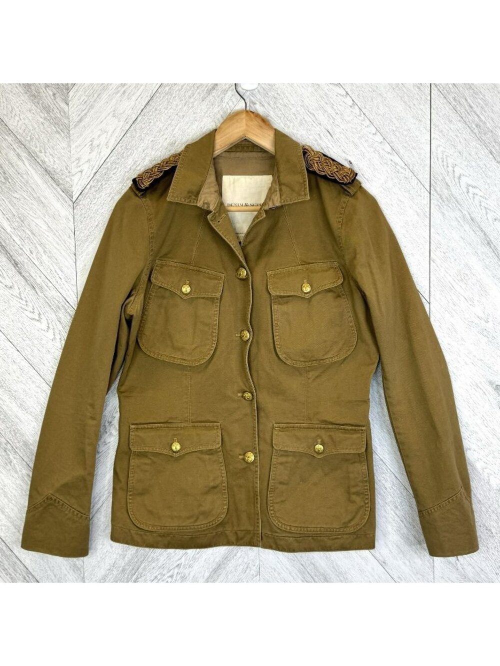 Denim & Supply Ralph Lauren Womens Large Military Utility Jacket Olive Green